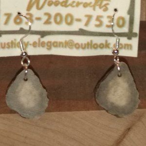 Deer antler slice earrings